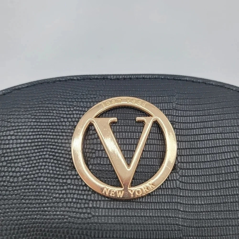 Joan Vass New York Black Lizard Embossed Wallet Gold - Picture 5 of 9